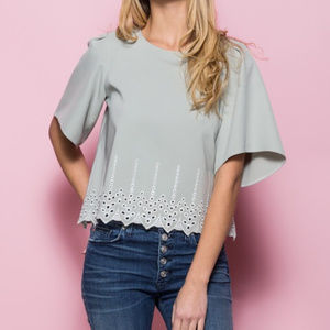 Embroidered Crop Top